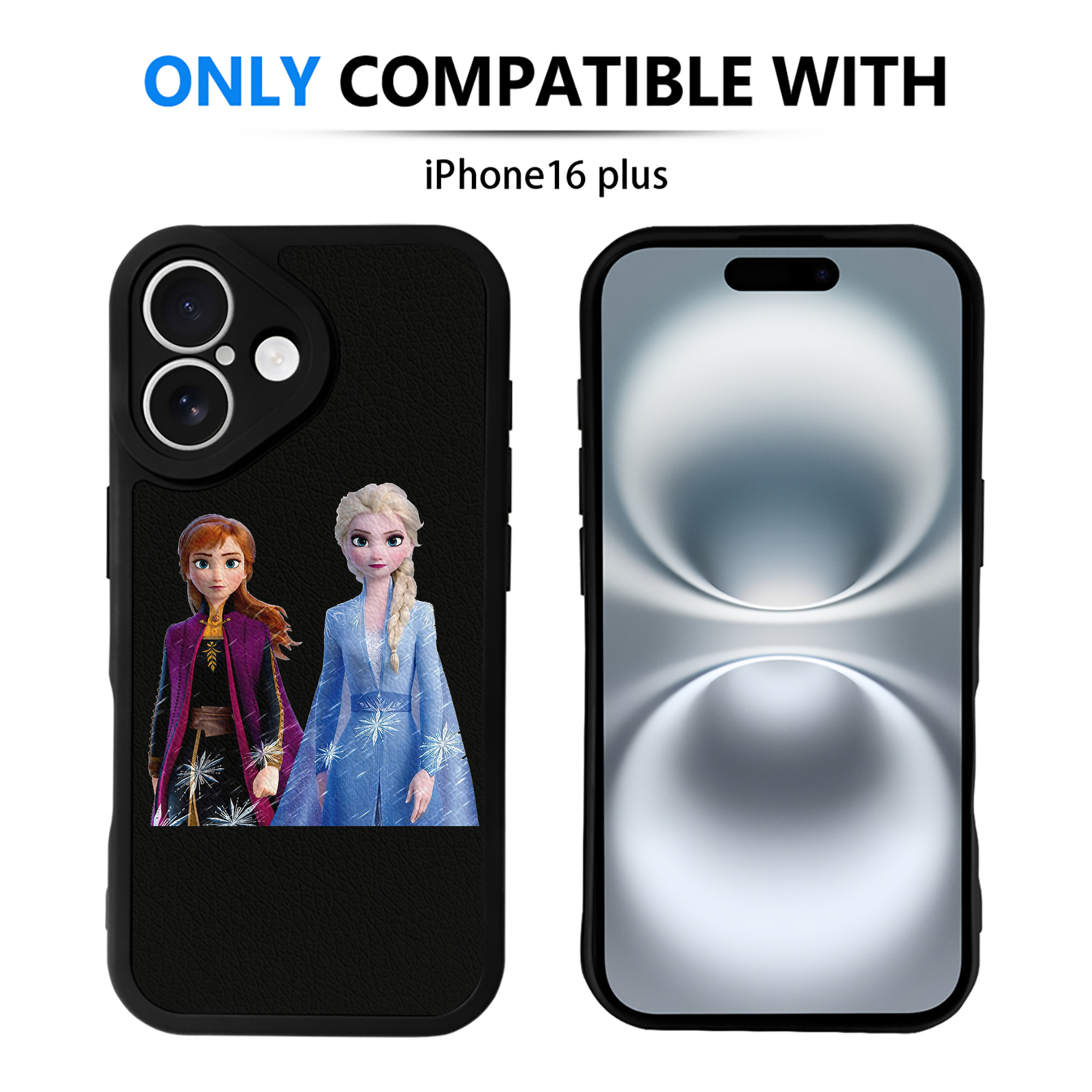 （画像用） アナと雪の女王 アンナ エルサ Frozen Anna Elsa 【iPhone 16シリーズ対応】シリコンスマホケース（レザー調） 材質：シリコン